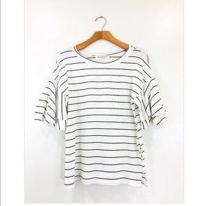 Audrey 3+1 Striped Ruffle Shirt NWOT